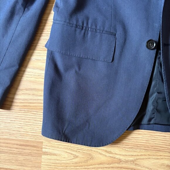 Club Monaco New York Grant Fit Cotton Jacket Blazer Navy Stripe Sz 36S - Picture 4 of 13